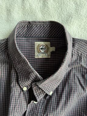 Cinch Men’s Button-Down Shirt in Black Pink Windowpane Check XXL